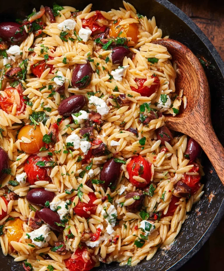 Easy Greek Orzo-Flavorful Mediterranean Pasta Dish