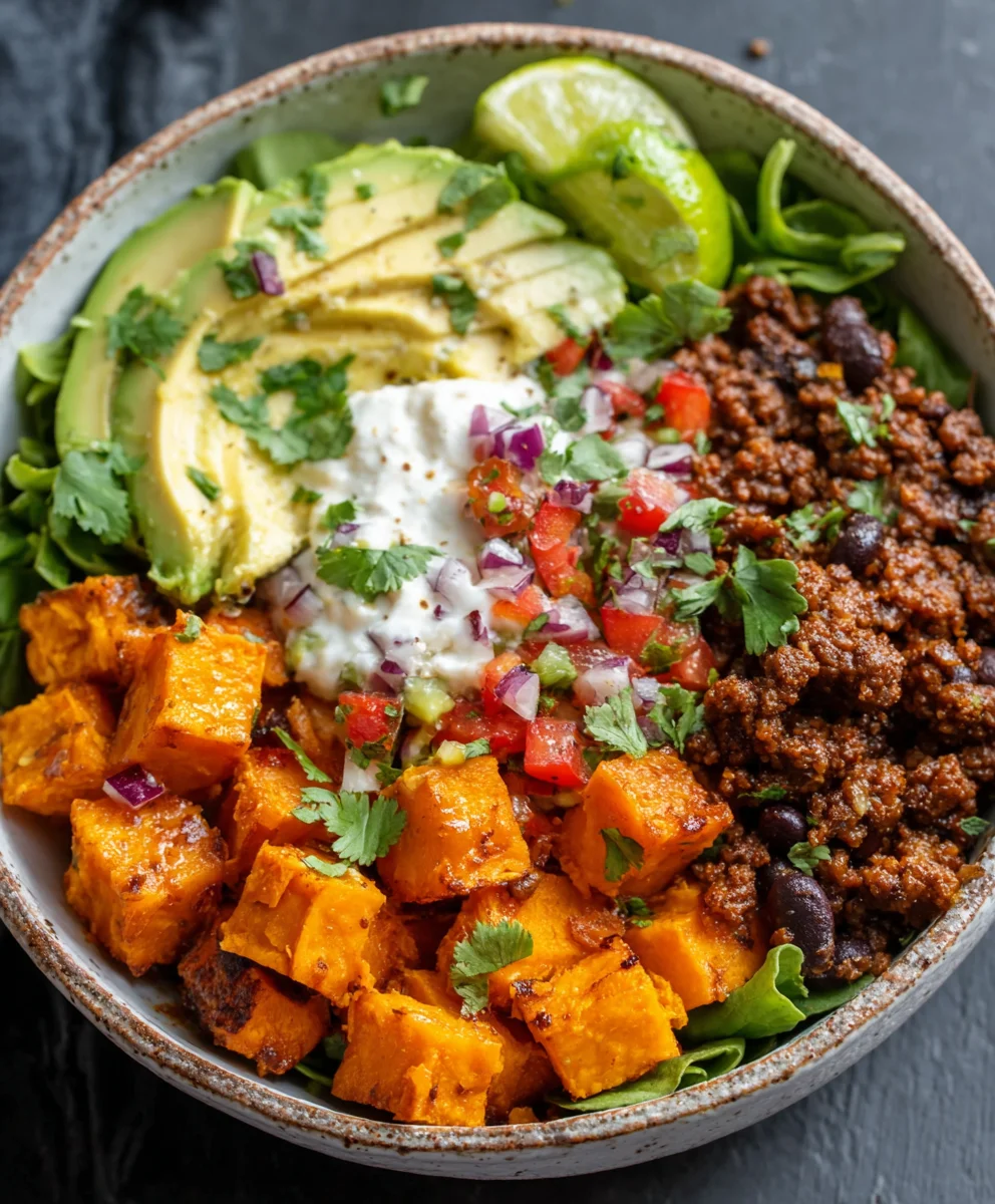 Spicy Sweet Potato Taco Bowl Recipe - Easy Dinner