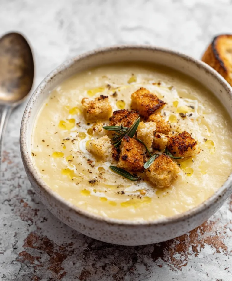 Creamy Roasted Garlic Vegan Potato Soup – Easy Recipe