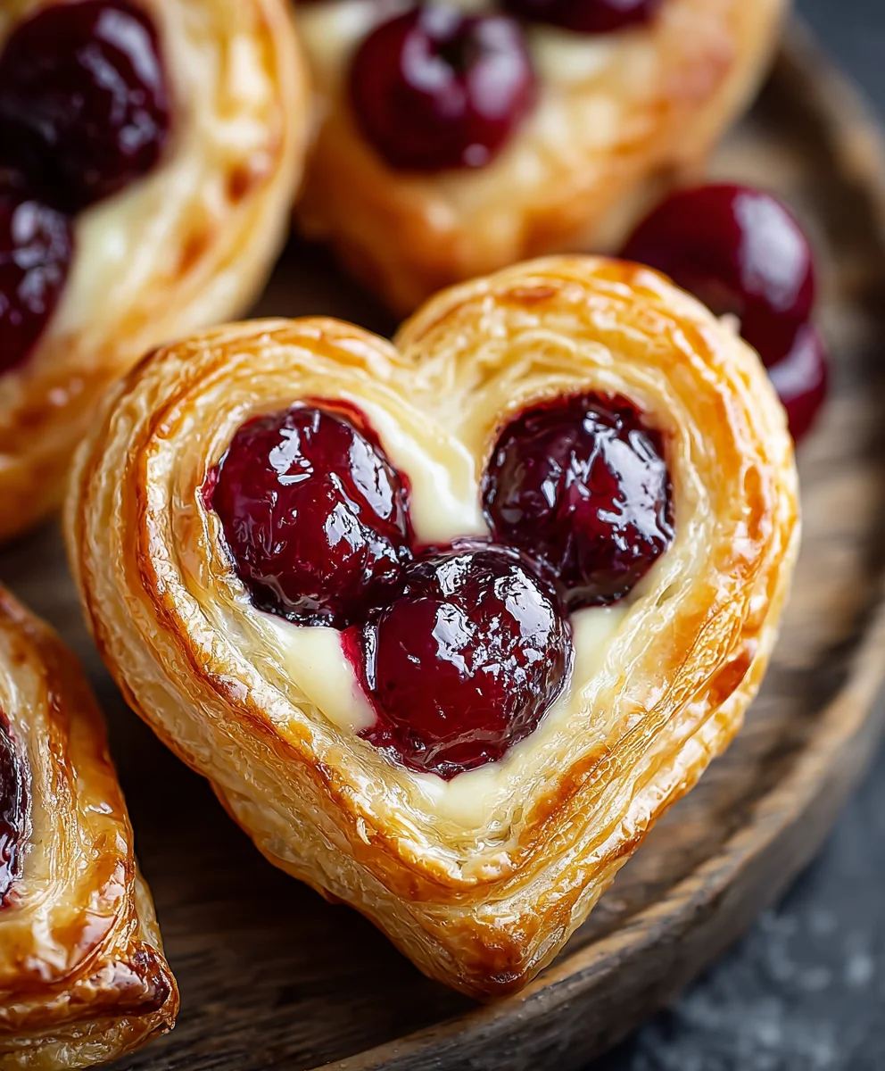Cherry Cheese Danish Heart-Shape Dessert Recipe