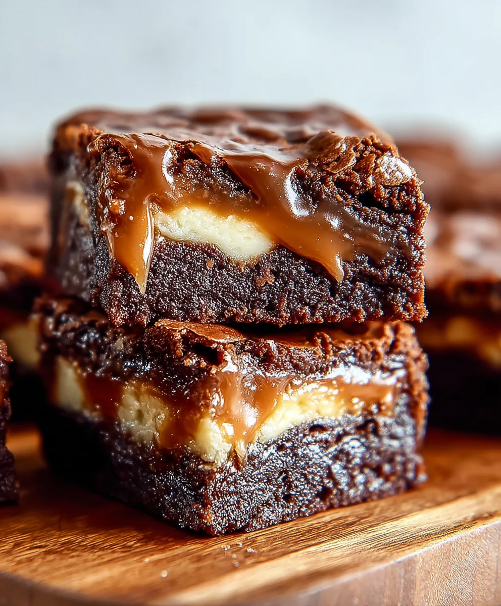 Caramel Nutella Cheesecake Brownie Bliss