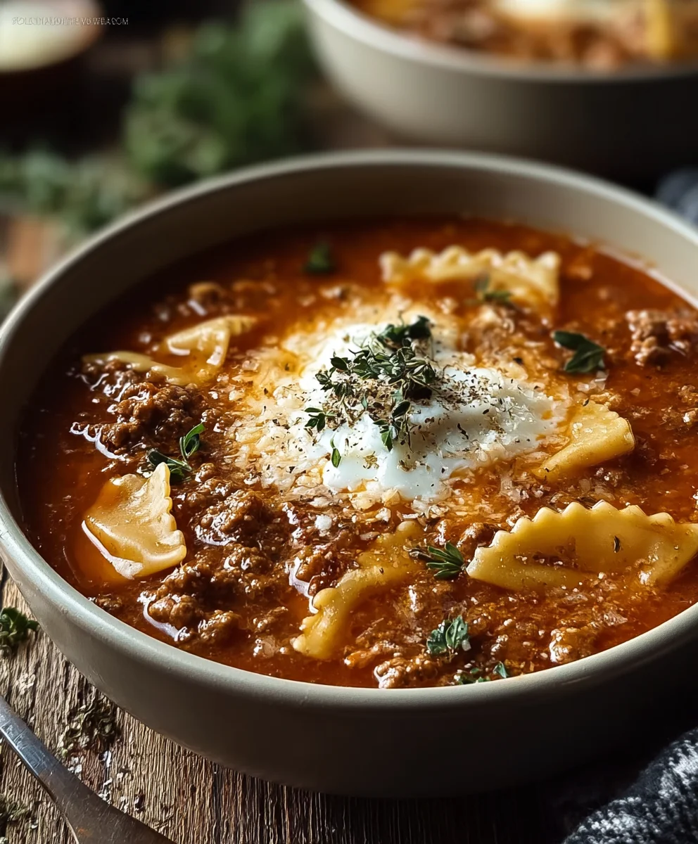 Easy Lasagna Soup - Hearty Beef & Tomato Flavor