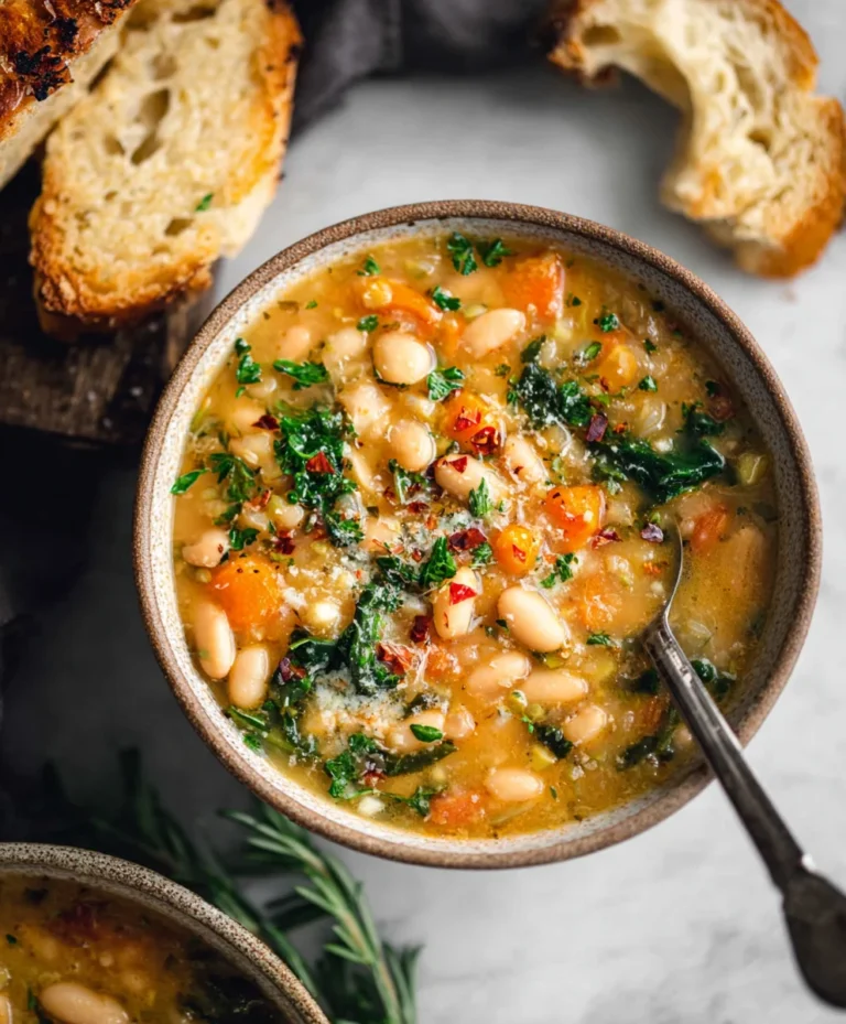 Hearty Tuscan White Bean Soup Recipe-Easy & Delicious