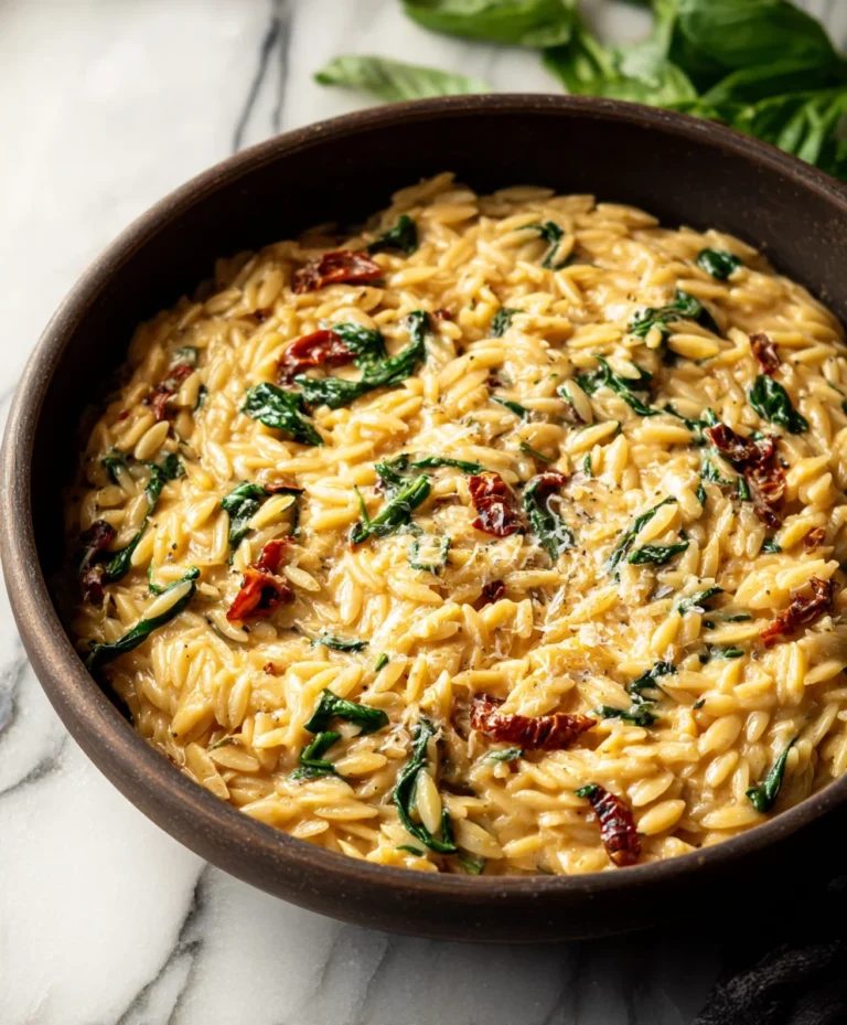 Creamy Tuscan Orzo-Easy Weeknight Beef Dinner