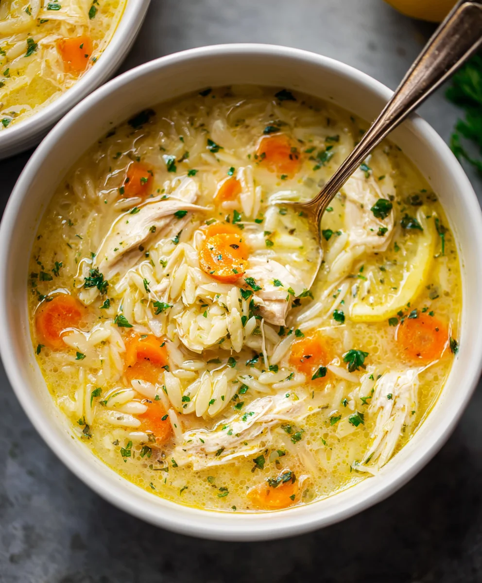 Lemon Chicken Orzo Soup- Easy Comfort Food Recipe