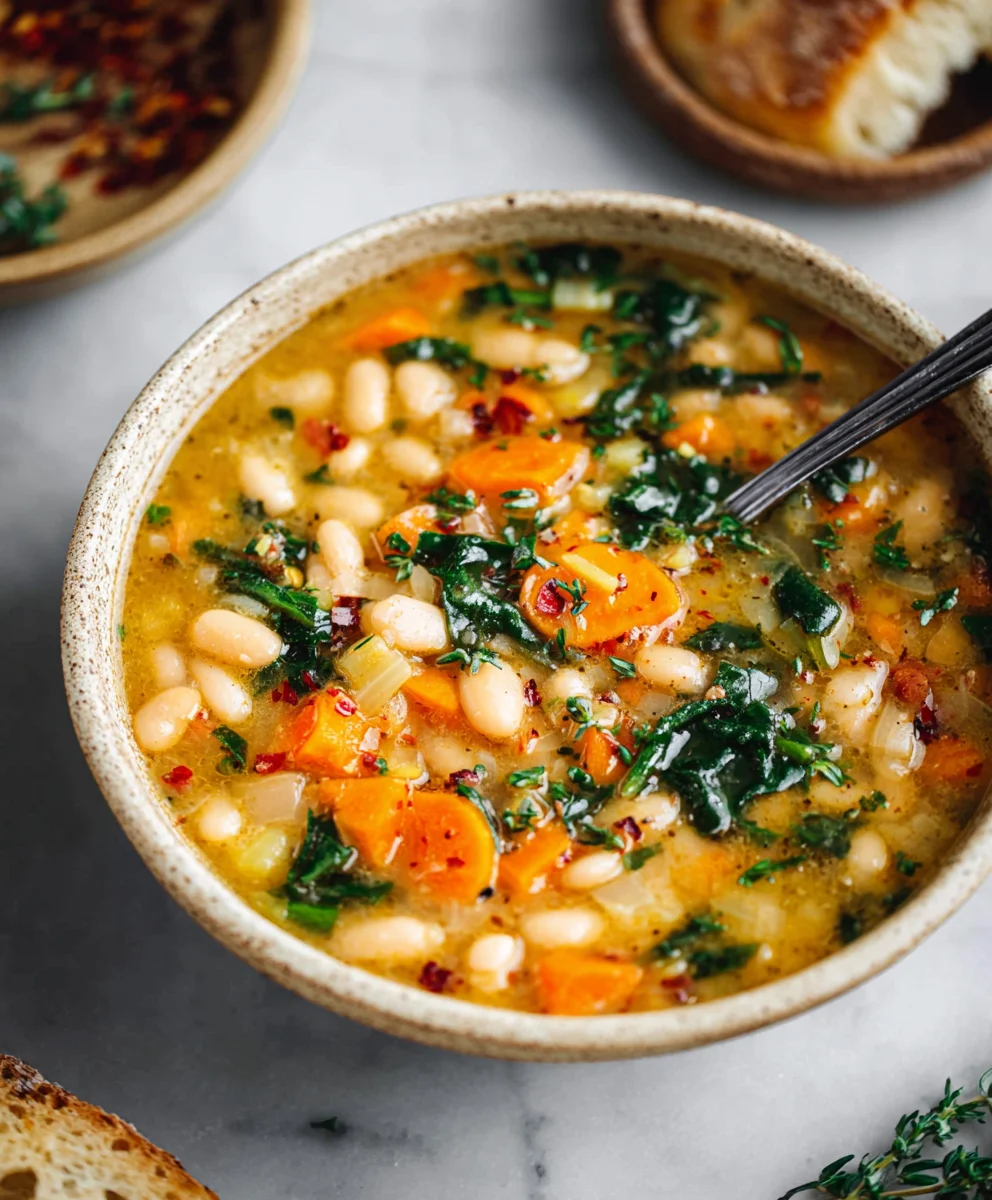 Hearty Tuscan White Bean Soup Recipe-Easy & Delicious