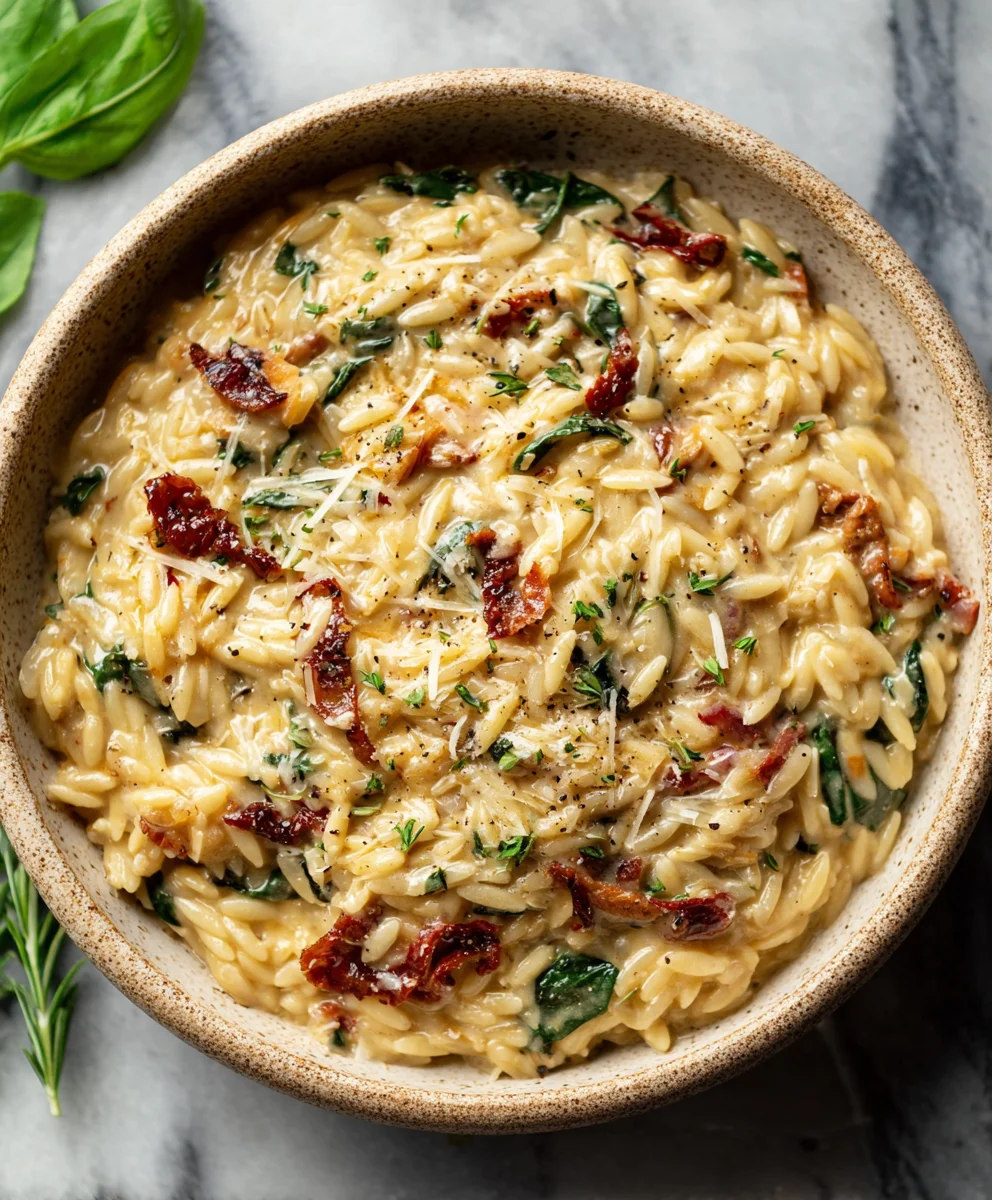 Creamy Tuscan Orzo-Easy Weeknight Beef Dinner