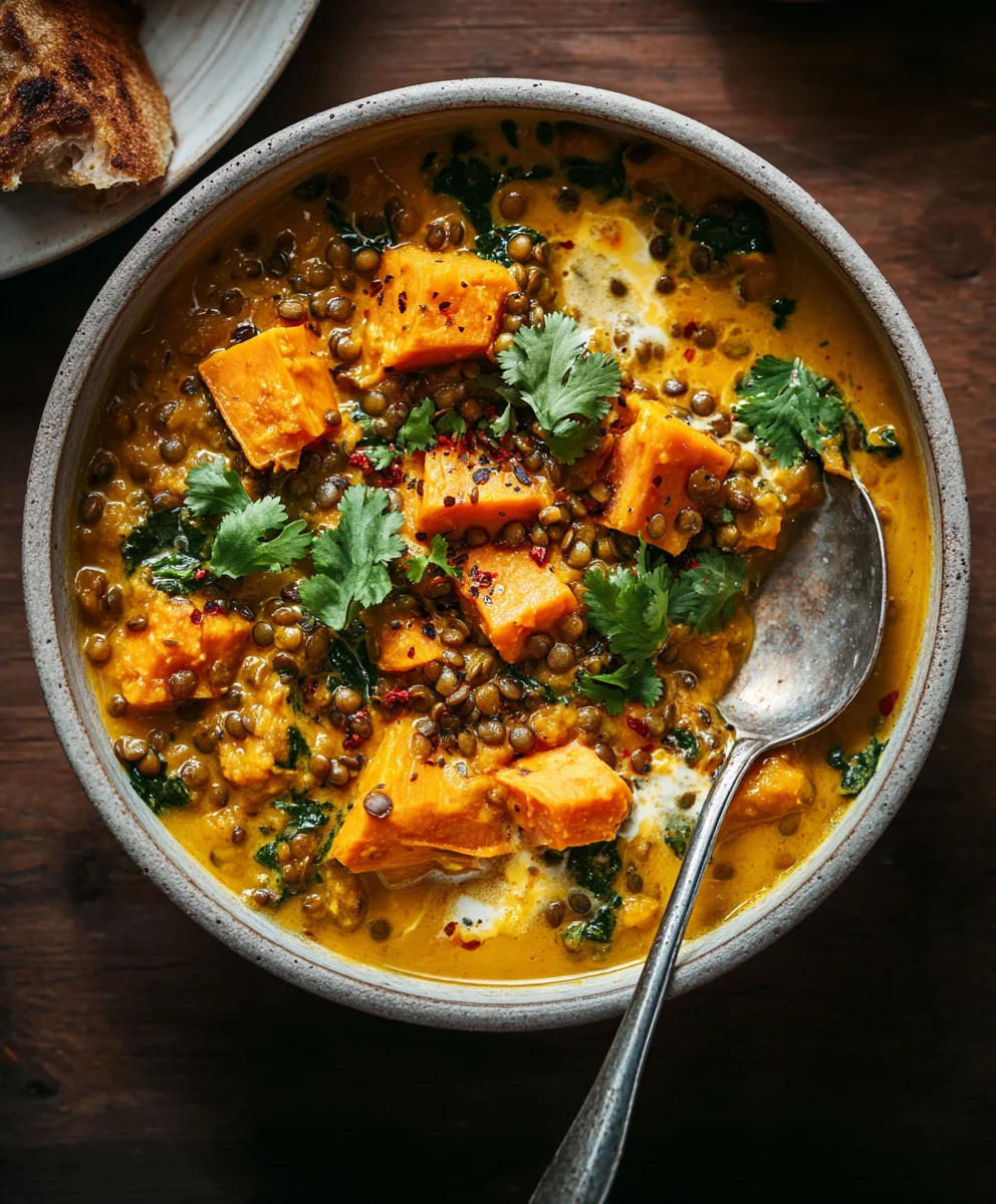 Gin Extract-Free Sweet Potato Coconut Lentil Stew