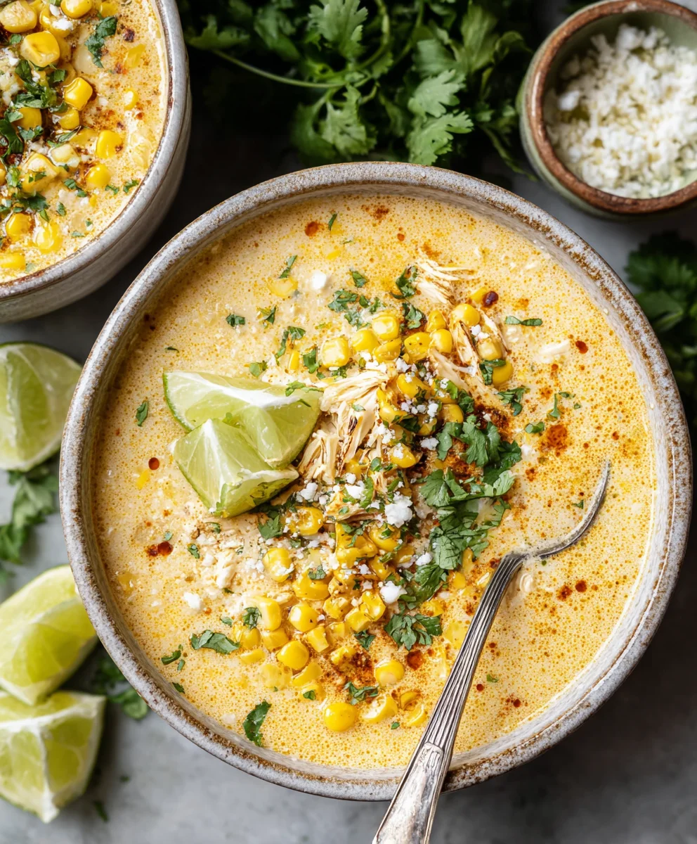 Easy Mexican Street Corn Soup Recipe - Flavorful & Creamy