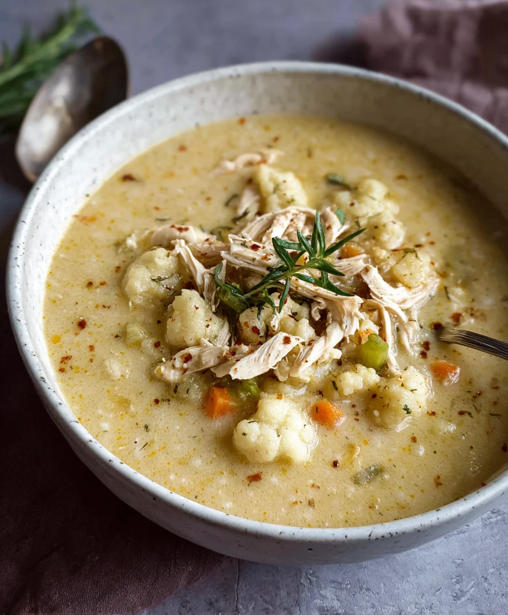 Anti Inflammatory Cauliflower Chicken Soup