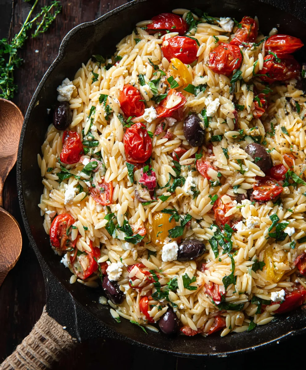Easy Greek Orzo-Flavorful Mediterranean Pasta Dish