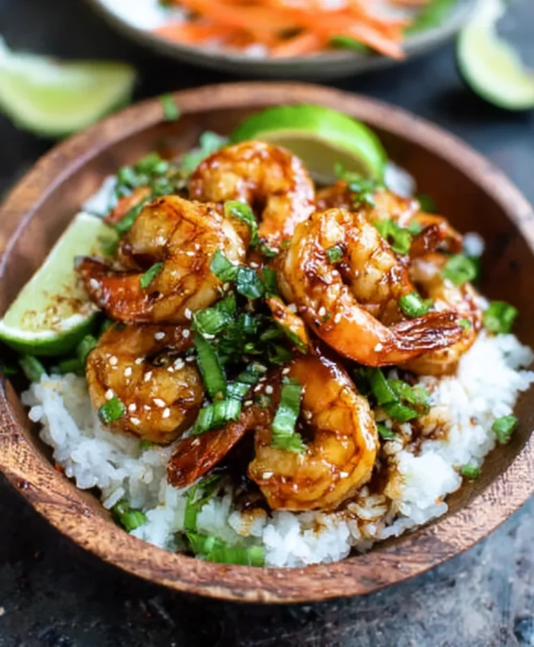 Easy Honey Garlic Shrimp Bowls- Quick Dinner Idea
