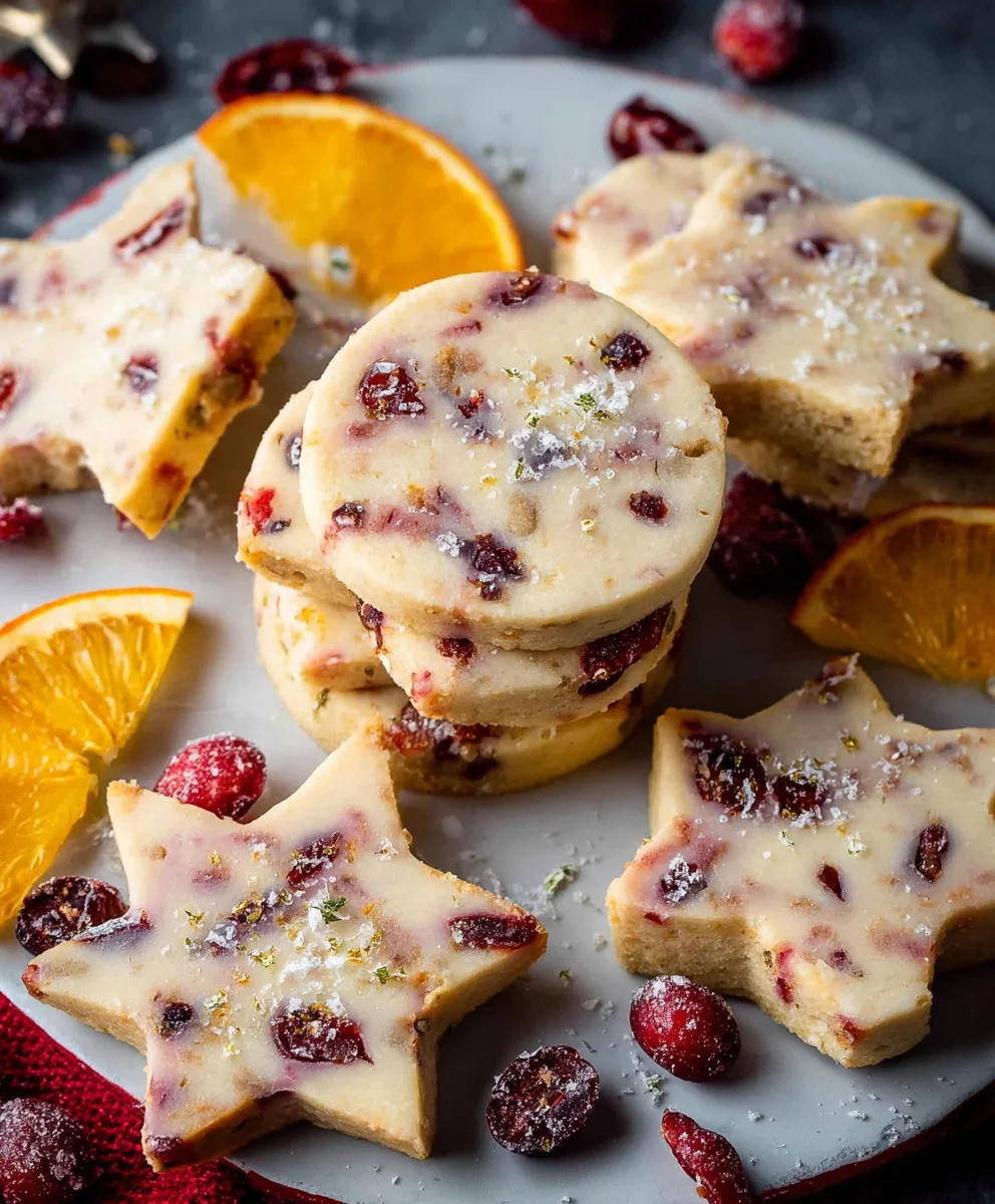 Cranberry Orange Shortbread Cookies-Festive & Easy