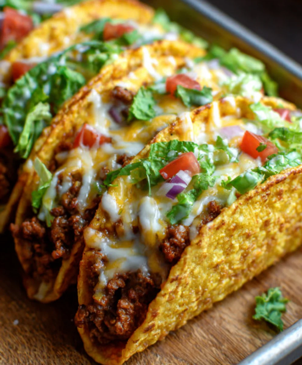 Crispy Oven-Baked Cheesy Beef Tacos You'll Love