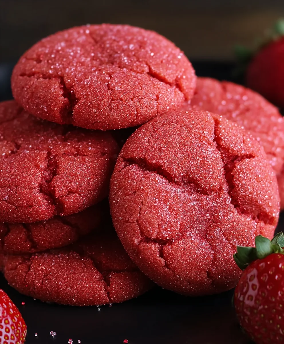 Strawberry Sugar Cookies-Sparkling Strawberry Sugar Delight