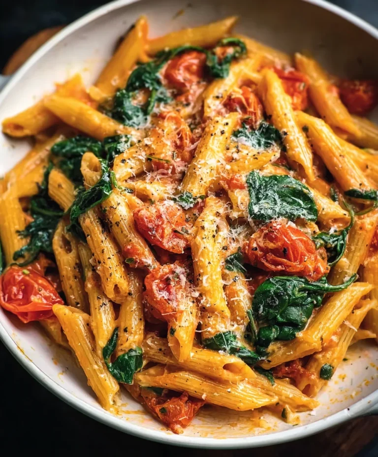 Creamy Tomato Spinach Pasta – Quick & Delicious Dinner