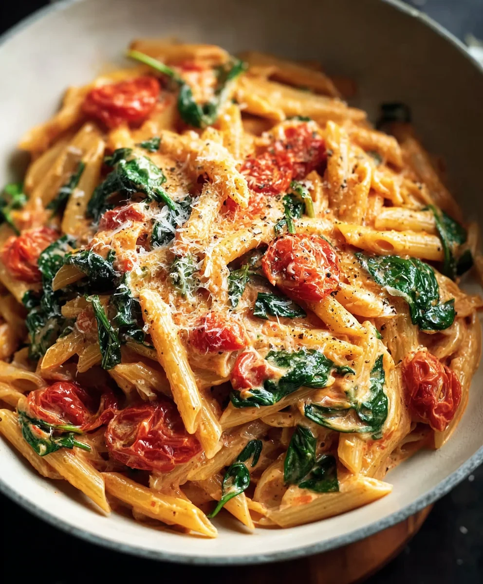 Creamy Tomato Spinach Pasta - Quick & Delicious Dinner
