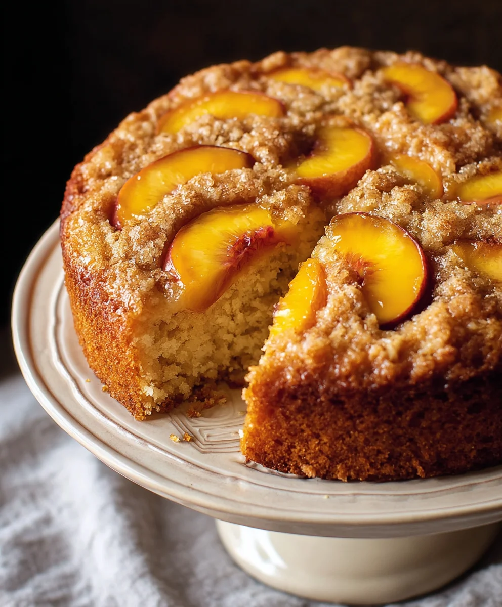Vegan Peach Coffee Cake-Easy Delicious Recipe