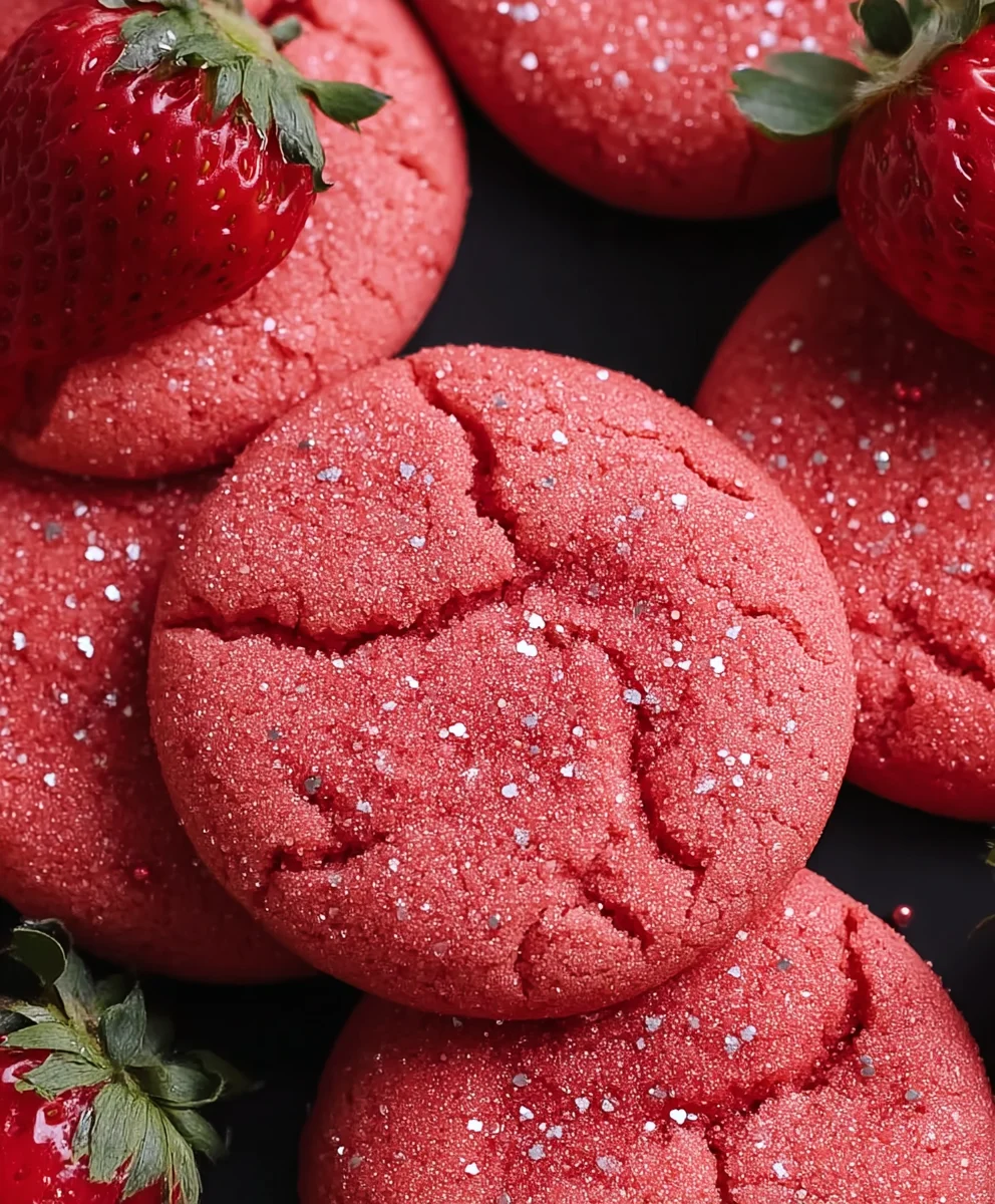 Strawberry Sugar Cookies-Sparkling Strawberry Sugar Delight