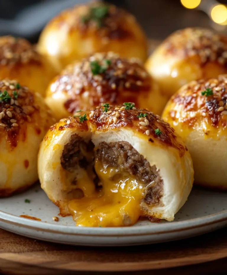 Garlic Parmesan Cheeseburger Bombs – Easy Appetizer