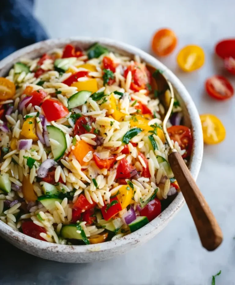 Bright Rainbow Orzo Salad Recipe