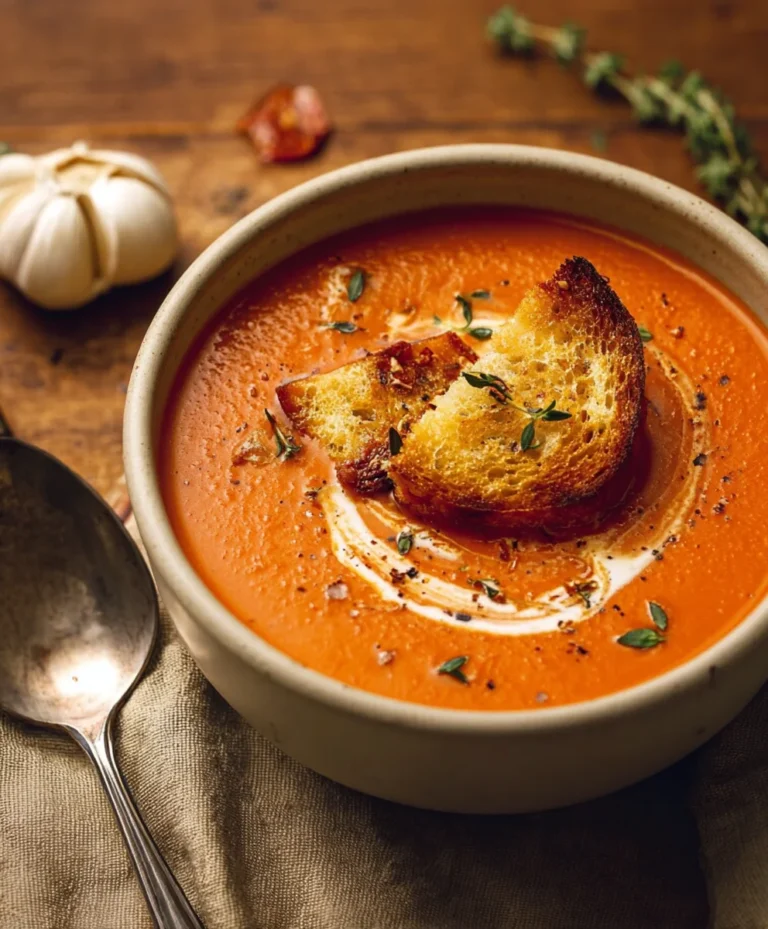 Creamy Roasted Garlic Tomato Soup-Easy Comfort Food
