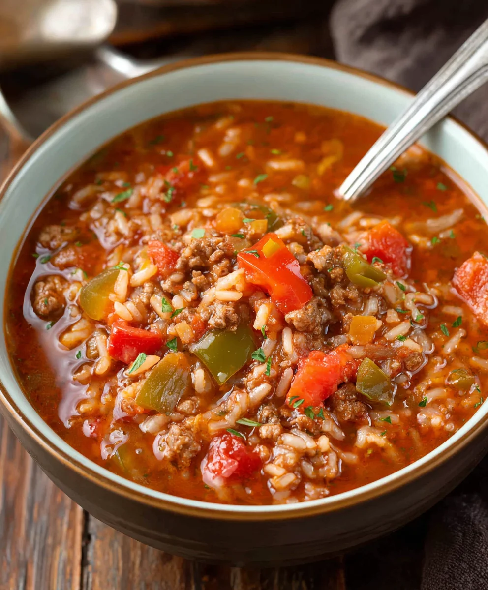 Hearty Stuffed Pepper Soup Recipe - Easy Beef & Veggie