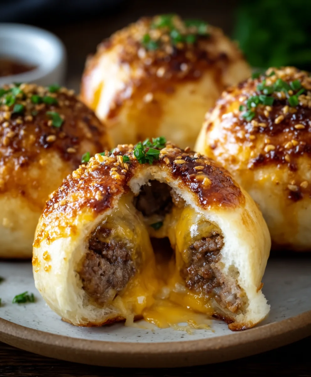 Garlic Parmesan Cheeseburger Bombs - Easy Appetizer