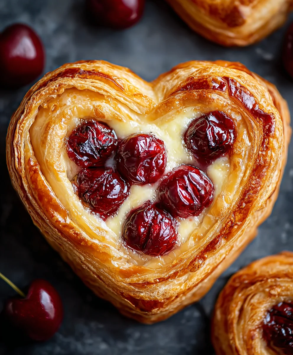 Cherry Cheese Danish Heart-Shape Dessert Recipe