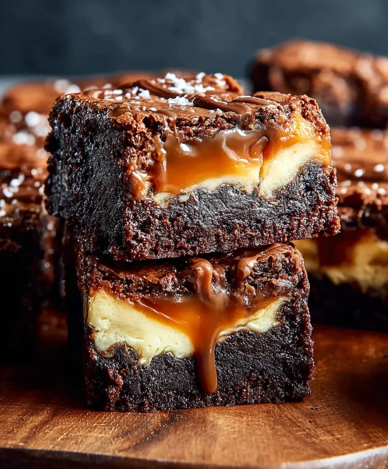 Caramel Nutella Cheesecake Brownie Bliss