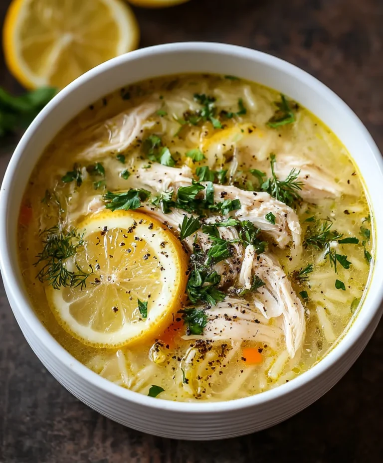 Authentic Greek Lemon Chicken Soup – Zesty & Comforting
