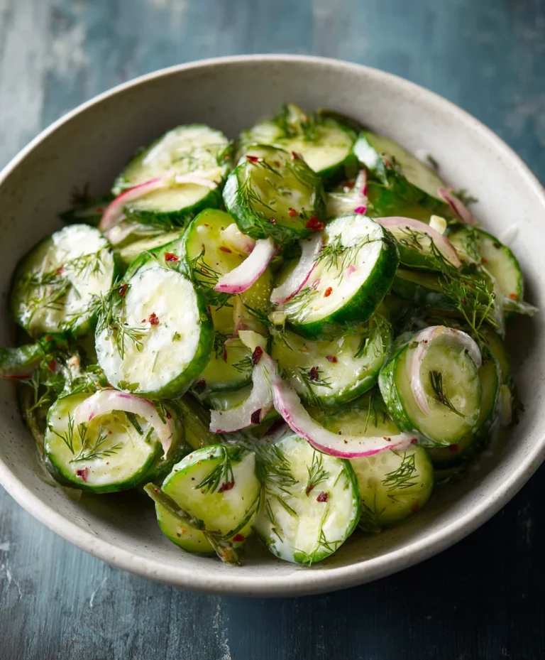 Creamy Cucumber Salad- Refreshing & Easy Recipe