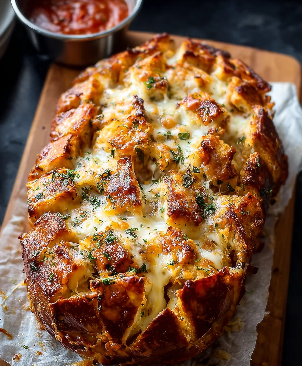 Cheesy Pull Apart Pizza Bread- Easy Appetizer Recipe