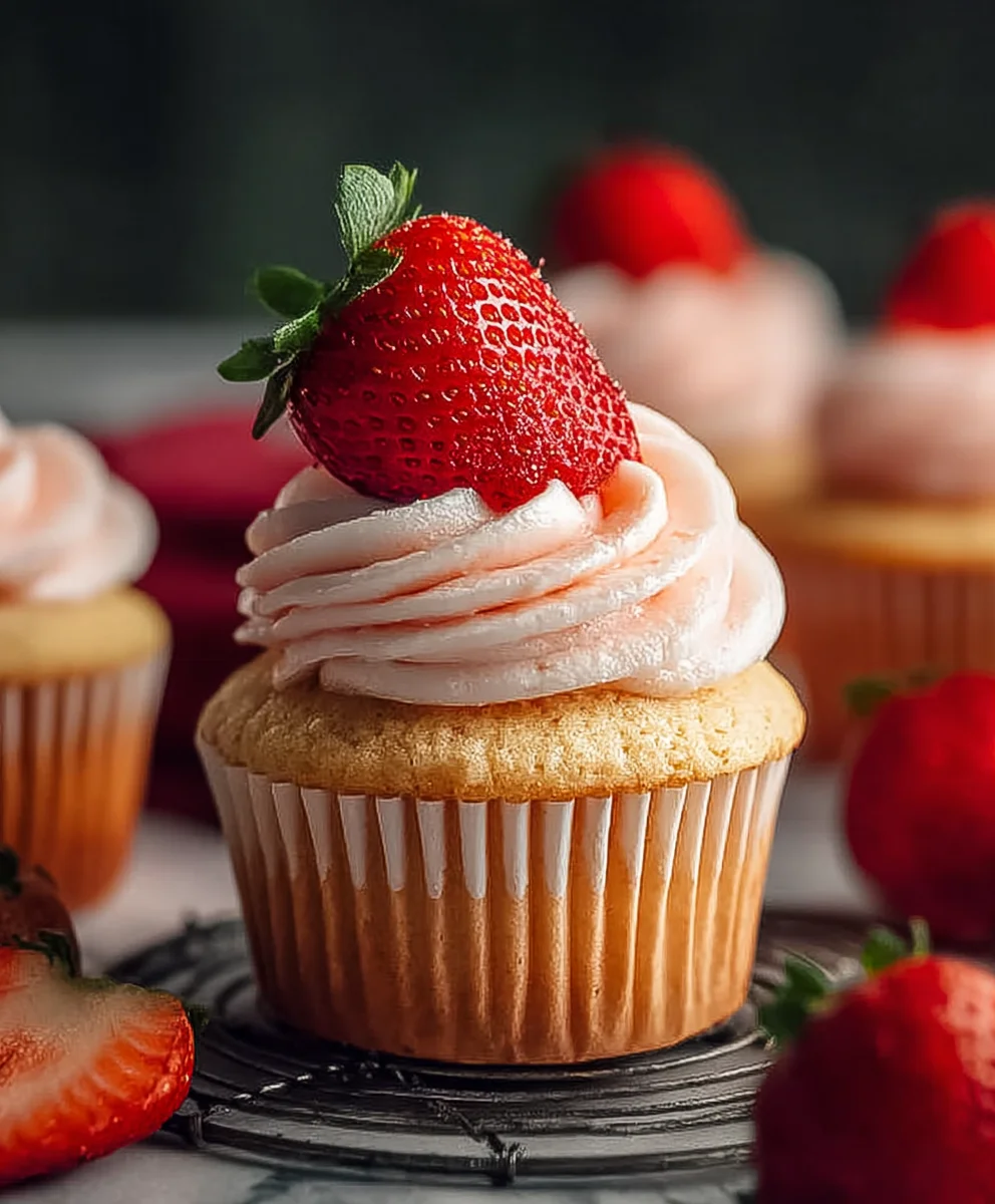 Fresh Strawberry Cupcakes-Easy & Delicious Recipe
