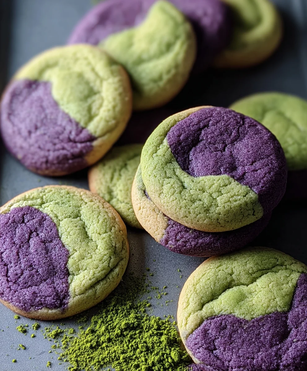 Matcha Ube Cookies - Vibrant Flavorful Baked Treats
