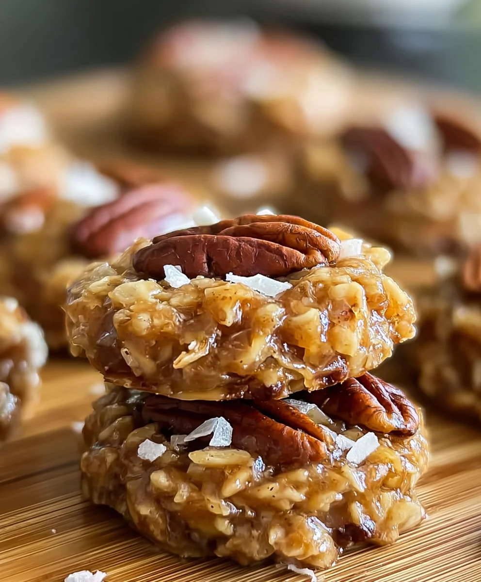 No Bake Pecan Coconut Praline Cookies - Easy Treat