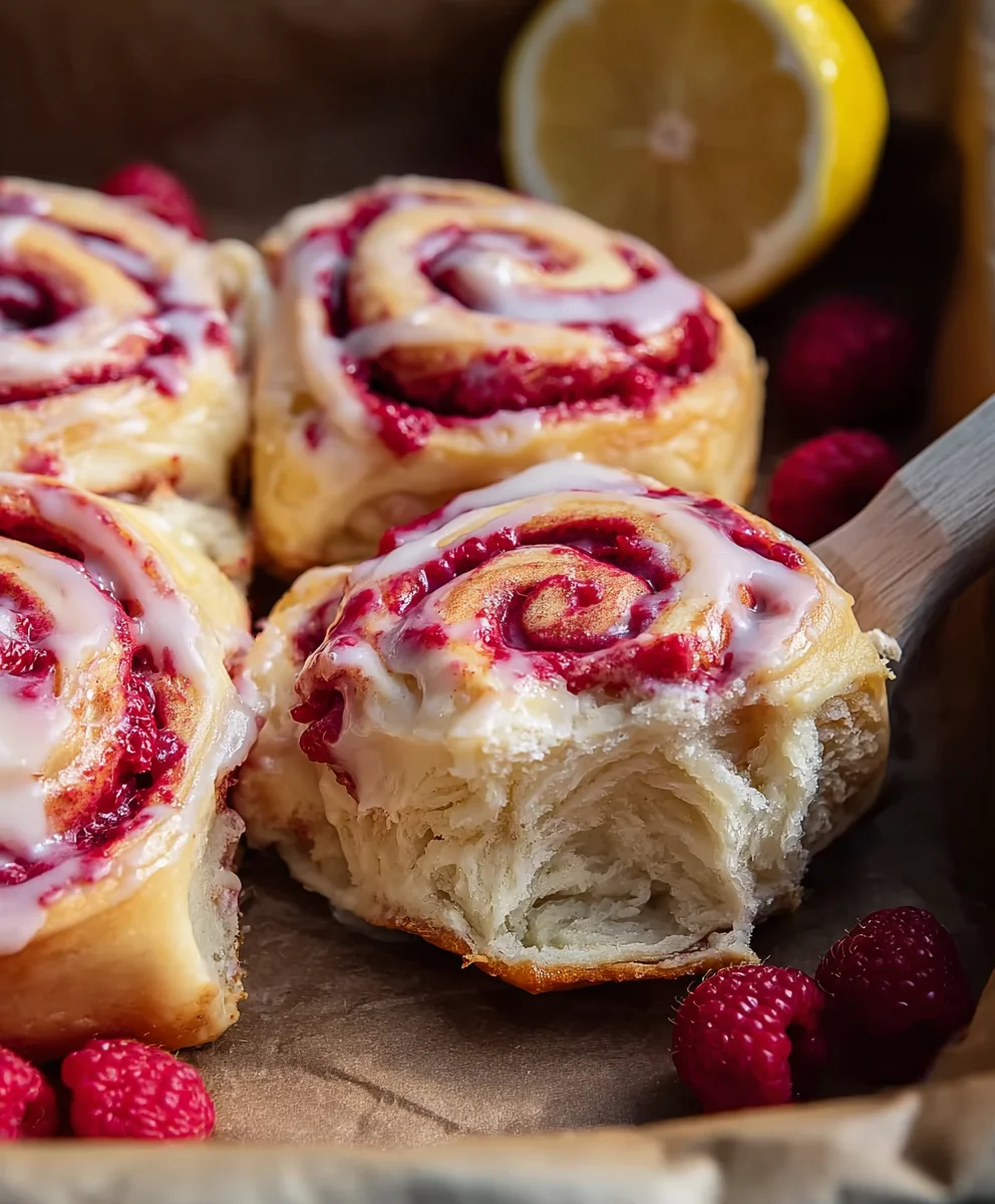 Brioche Raspberry Lemon Rolls- Sweet & Zesty Breakfast Treat