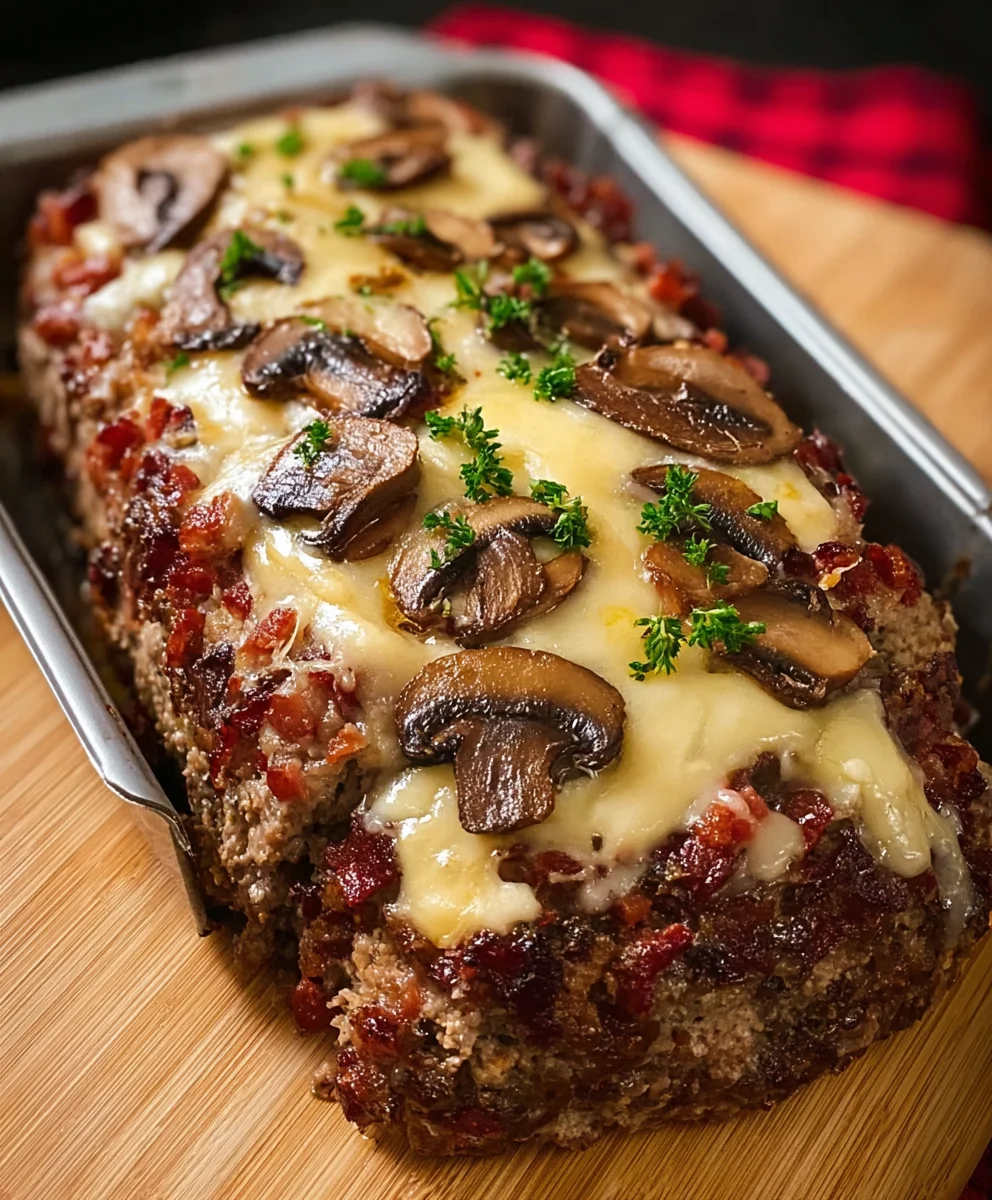 Beef Beef Bacon Mushroom Swiss Meatloaf Recipe