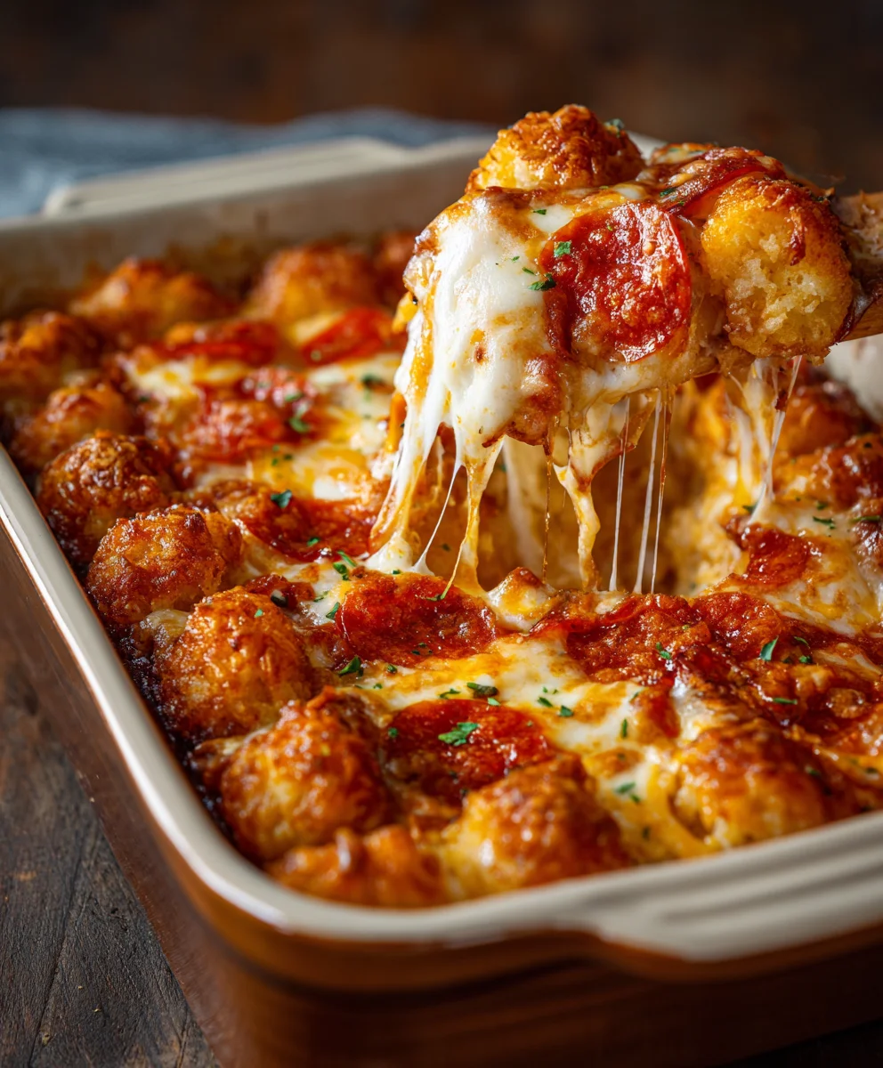 Easy Pizza Beef Tot Casserole Recipe