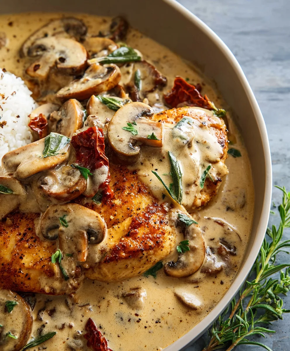 Creamy Mushroom Chicken-Simple Delicious Dinner