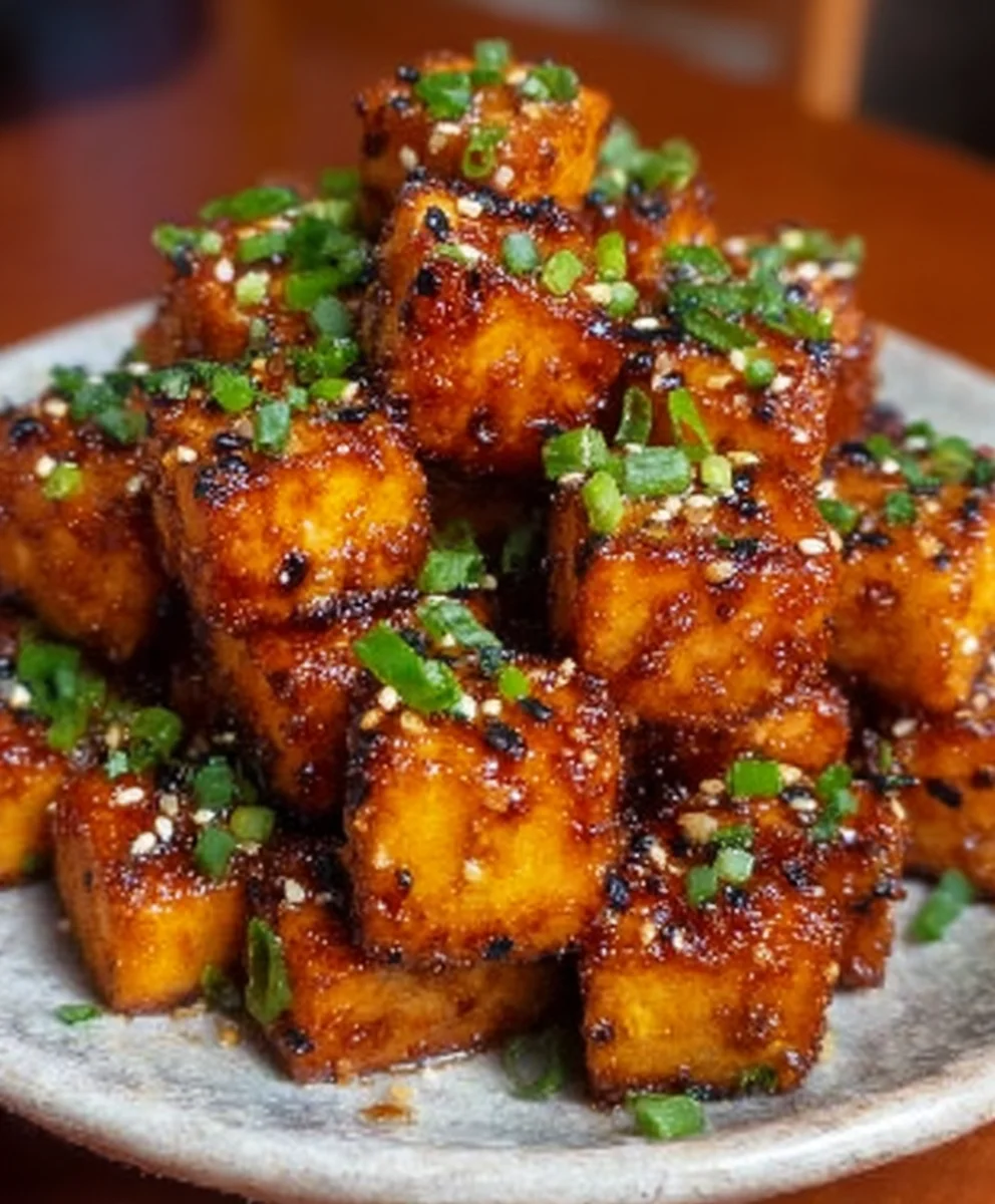 Crispy Honey Garlic Tofu-Amazing Flavor