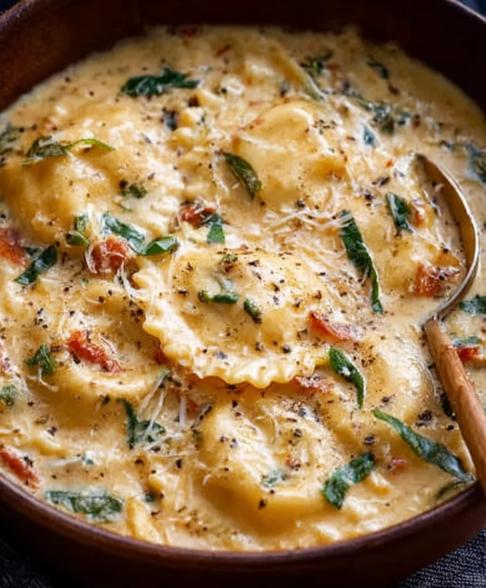Creamy Tuscan Beef Ravioli Soup Recipe - Cozy Comfort Food