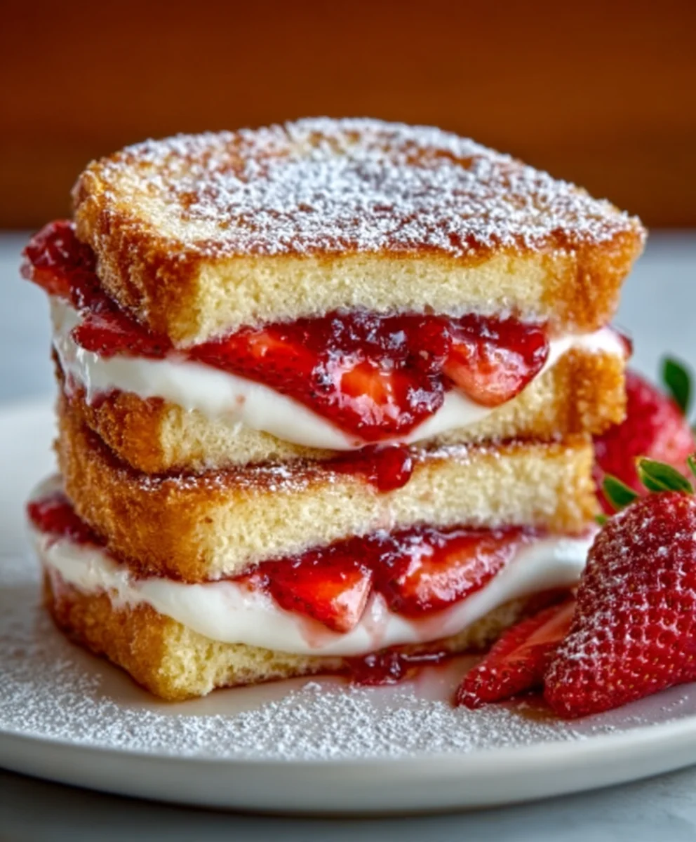 Fried Strawberry Cheesecake Sandwiches-Easy Dessert Recipe