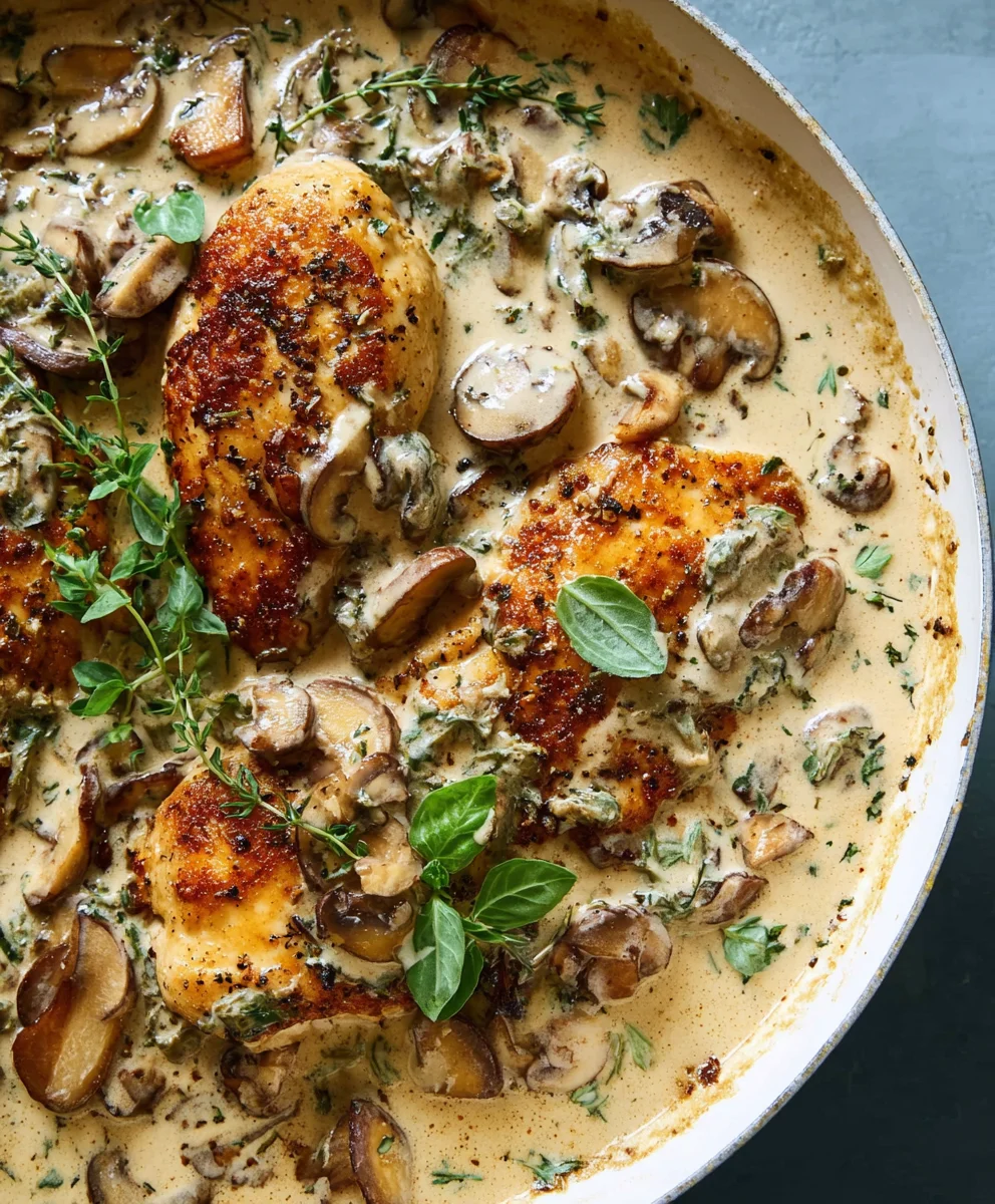 Creamy Mushroom Chicken-Simple Delicious Dinner