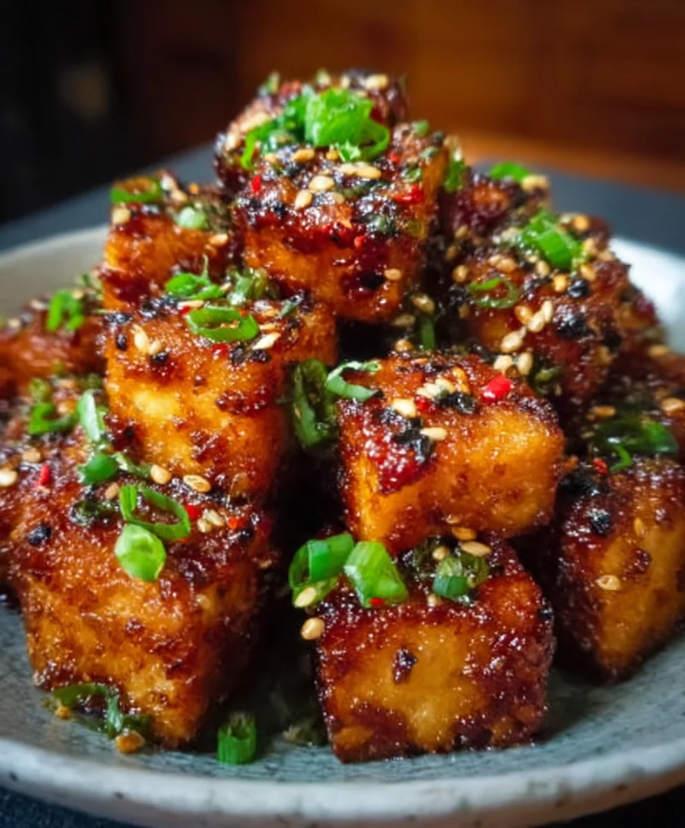Crispy Honey Garlic Tofu-Amazing Flavor
