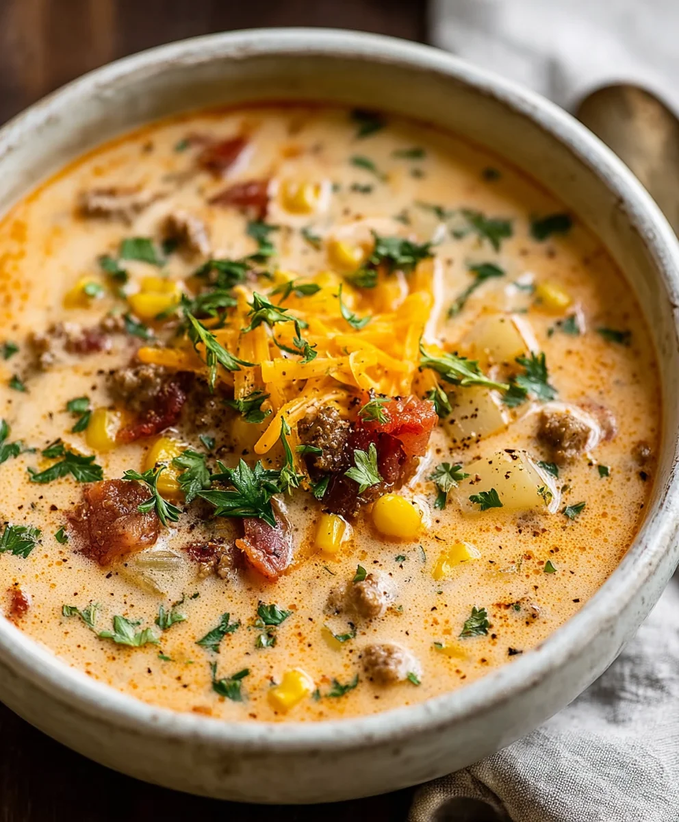Creamy Cowboy Beef Soup-Hearty Flavorful Family Favorite