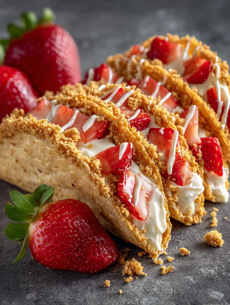 Strawberry Crunch Cheesecake Tacos-Easy Dessert Recipe