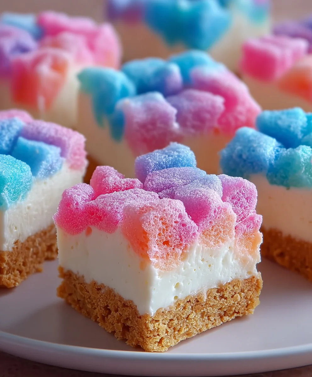 Gummy Cotton Candy Cheesecake Bites-Sweet Treat