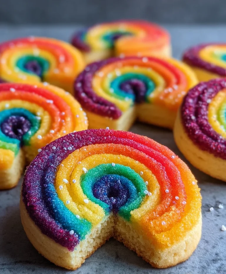 Rainbow Shortbread Cookies- Easy Piped Dessert