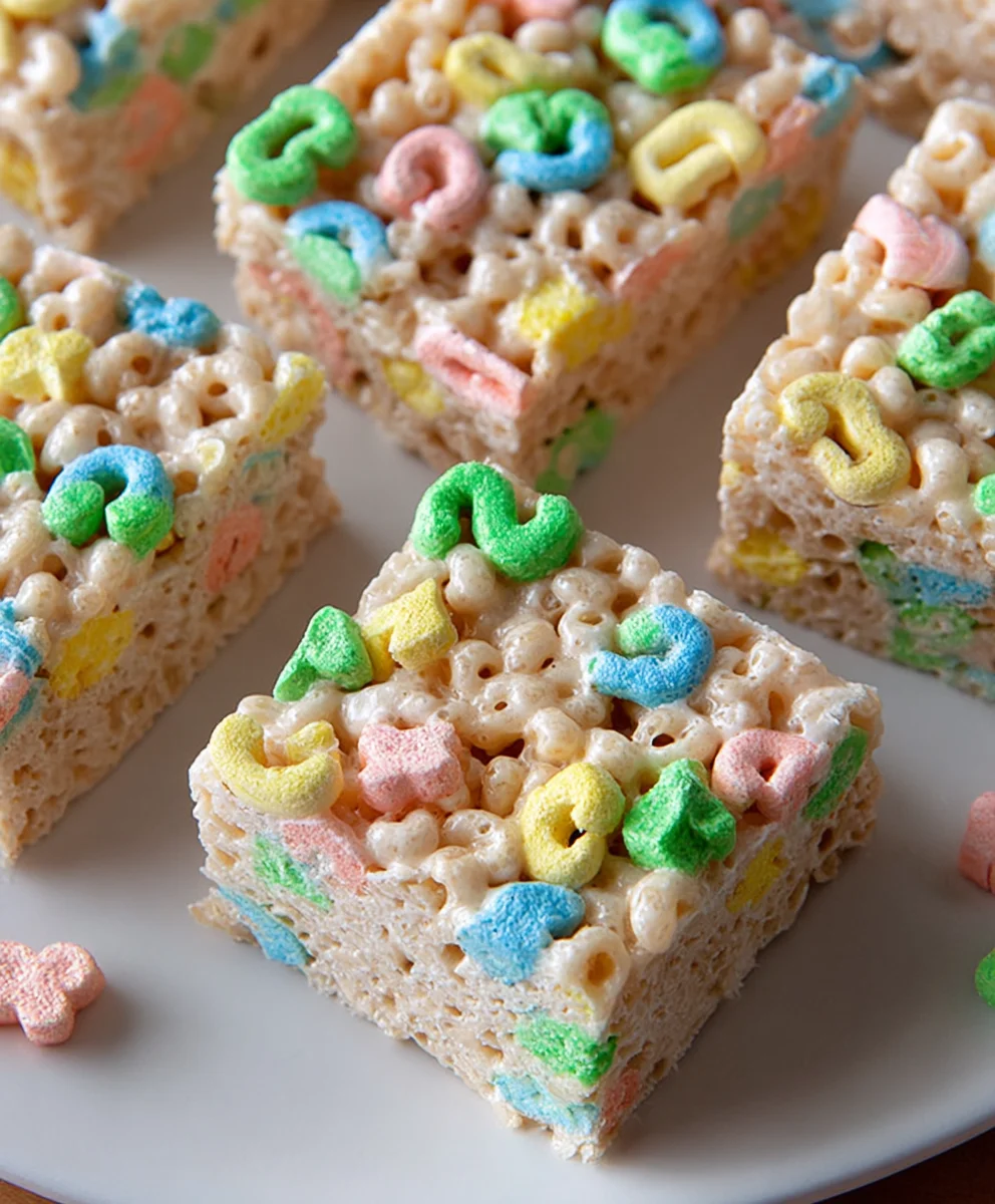 Lucky Charms Rice Krispie Treats Recipe-Fun Dessert